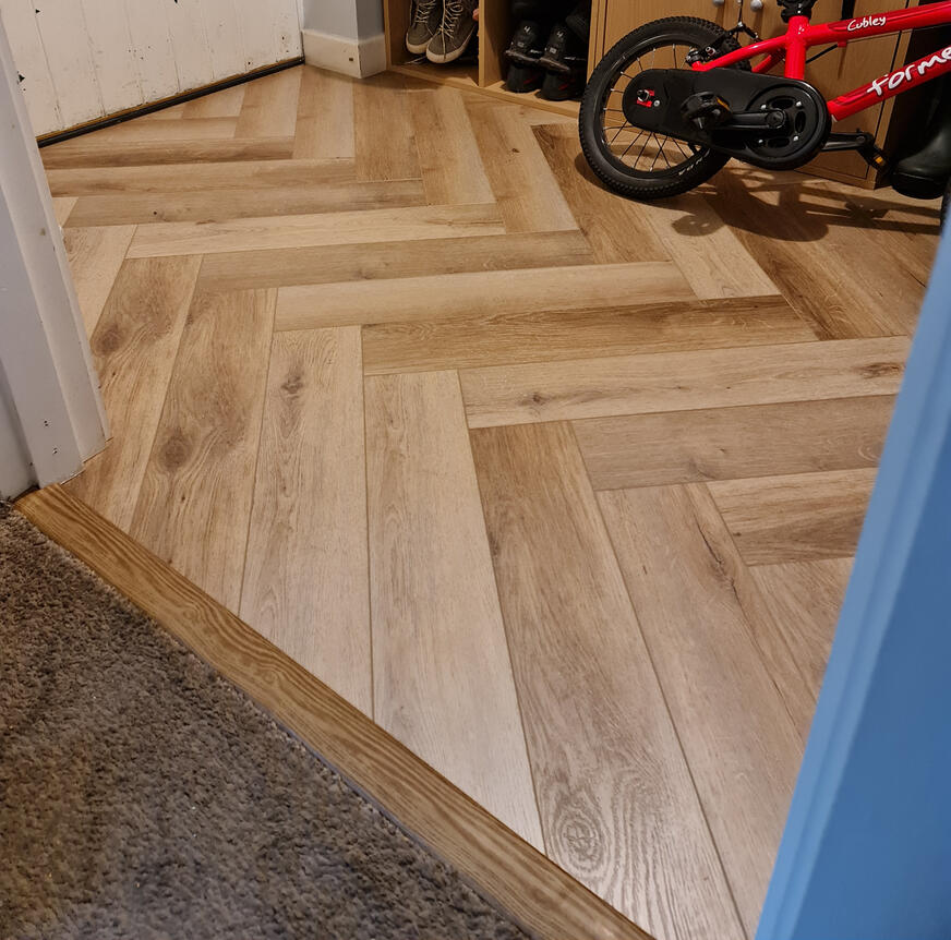 Herringbone LVT floor